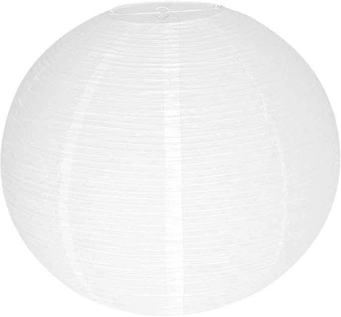 White Paper Lamp Shade, 12''x12'' Small Chinses Paper Lantern Pendant Light Shade,Round Lanpshade Home Decor Ceiling Lampshade, Foldable Lampshade