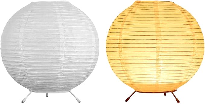 YY YEARCHY Table Lamp Paper Lamp Standing Lamps with Rice Paper Shade for Bedroom Livingroom (Ball Nightstand)