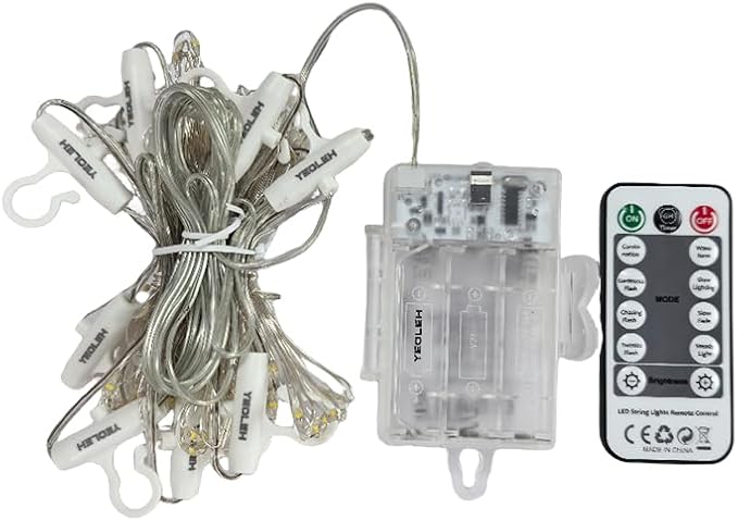 YEOLEH String Lights Curtain,7.9 x 5.9Ft 144LEDs USB Powered Fairy Lights for Bedroom Wall Decor,8 Modes & IP64 Waterproof Ideal for Outdoor Indoor Home Garden Party Holiday Halloween Room,Warm White