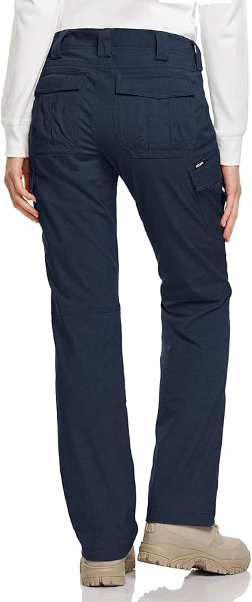CQR Women's Flex Stretch Tactical Pants, Water Resistant Ripstop Cargo Work Pants with Pockets for Outdoor & Hiking