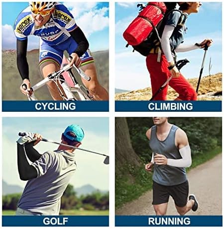 4 Pair UV Sun Protection Arm Sleeves for Men & Women,Cooling UPF 50 Arm Cover for Baseball,Cycling,Basketball