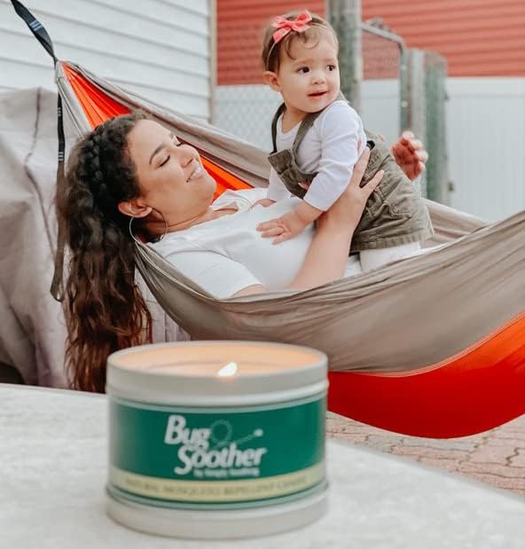 Bug Soother - Natural Insect, Gnat and Mosquito Repellent Candle, 1oz Bottle of Bug Spray Deterrent - Safe for Adults, Kids, Pets, Environment - Made in USA