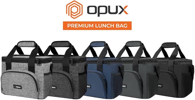 OPUX Soft Cooler Bag, Insulated Collapsible Lunch Cooler Bag for Men Work Camping Beach Travel, Portable Soft Sided Leakproof Waterproof Large Lunch Bag Box with Shoulder Strap 18 Cans, Black
