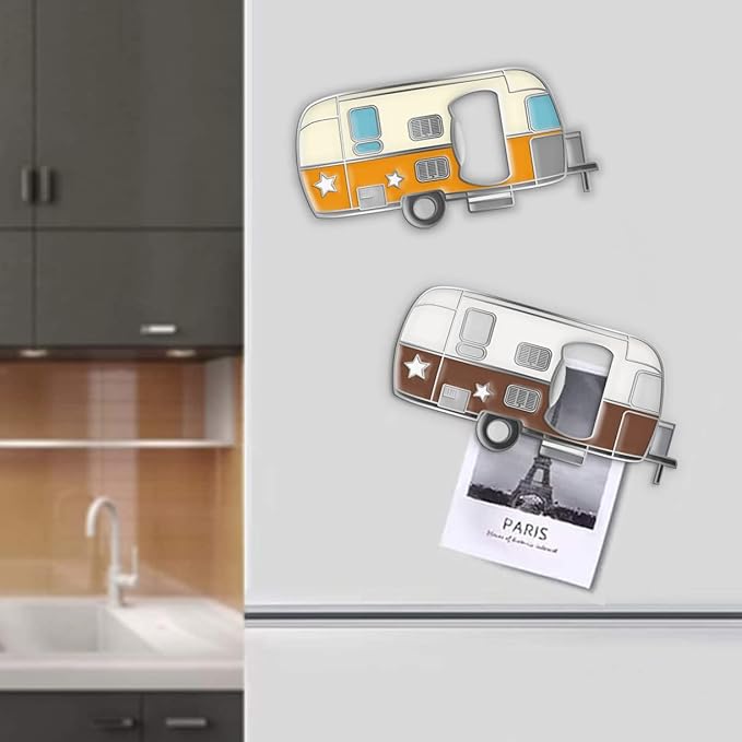Magnetic Rv Bottle Opener with Cap Cather, Unique RV Gift Set,Magnets Sticker to Fridge for Easy Storage,Perfect Camping Accessories Beer Gift Ideas for Camper Lover,Cool Rv Gadgets