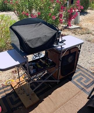 Heavy Duty Grill Cover Compatible with 1813 Blackstone 22inch Tabletop Griddle with Hood Captiva Designs 22‘’ Coleman Roadtrip LX,LXX, LXE, 285 Camping Grills and Smoke Hollow 205 Grill,600D Cover