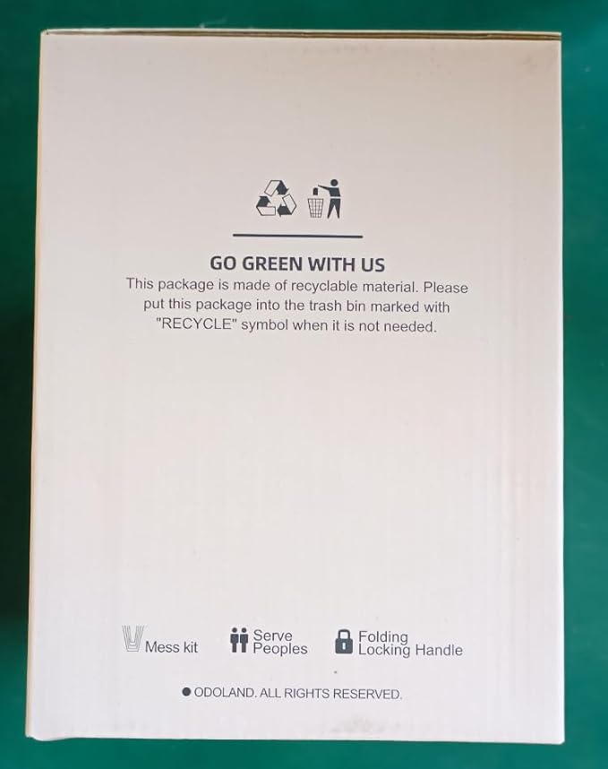 Odoland 15pcs Camping Cookware Non-Stick Lightweight Camping Pots and Pans Set with Plastic Plates Bowls Soup Spoon for Camping, Backpacking, Outdoor Cooking and Picnic