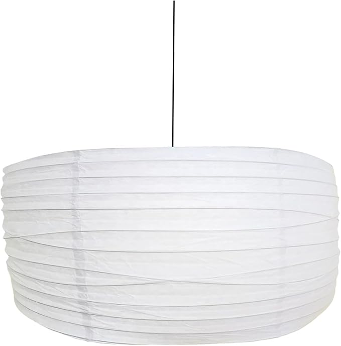 Paper Lamp Shade,46cm(18") Pendant Lamp Shade Round Large Paper Lantern Hanging Light Rice Paper Lantern Lampshade for Living Room Bedroom Dining Room Kids (White1)