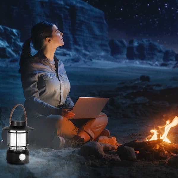 Led Camping Lantern 2 Pack, 1000LM, Solar Lantern Rechargeable Camping Lights with Side Flashlights for Emergencies, IPX5 Waterproof Portable led Lanterns for Power Outages,USB C Cable Included