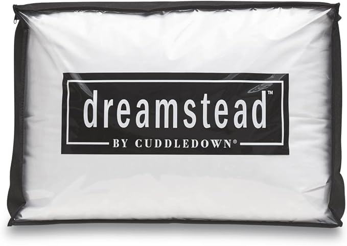 Cuddledown Dreamstead Premium Sleeping Pillow| European White Goose Down | 700 Fill Power | 300 Thread Count 100% Cotton Shell | Windowpane Weave | Hypoallergenic | Handcrafted | Queen - Firm