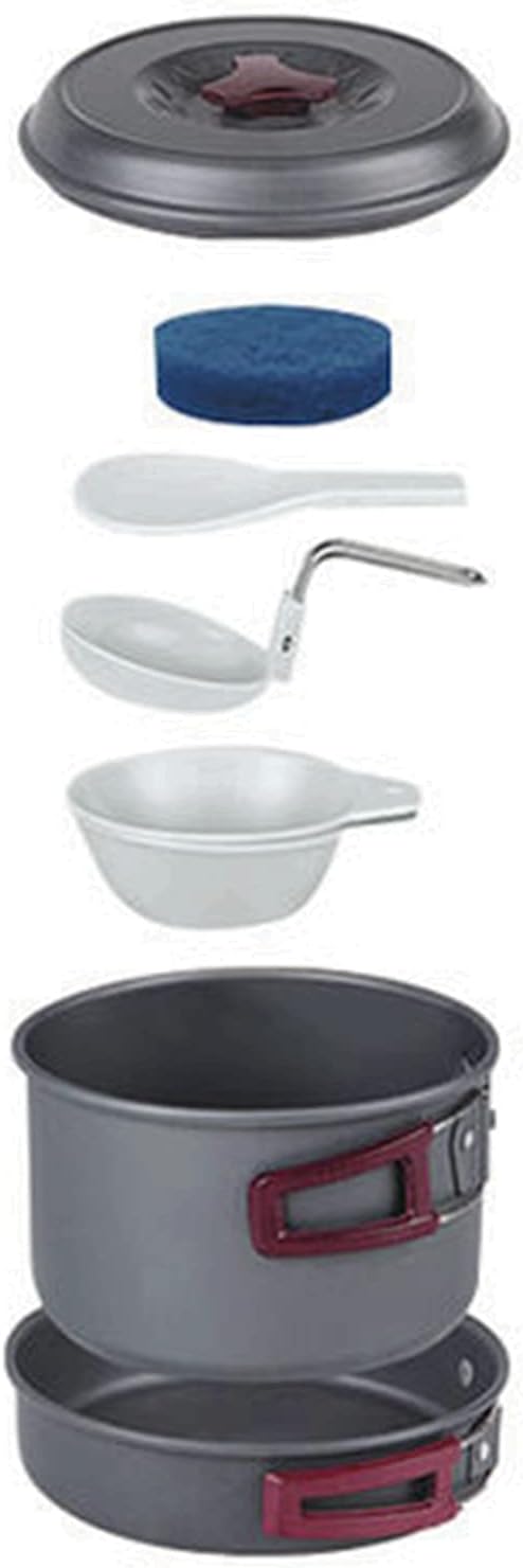 Bulin 24/13/11/8/4 PCS Camping Cookware Mess Kit Lightweight Backpacking Cooking Set Outdoor Cook Gear for Family Hiking, Picnic(Kettle, Pot, Frying Pan, Bowls, Plates, Spoon)