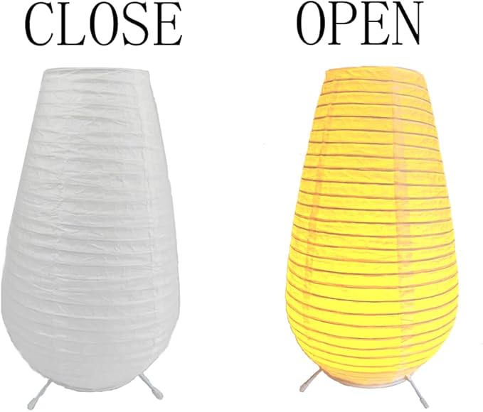 YY YEARCHY Table Lamp Paper Lamp Standing Lamps with Rice Paper Shade for Bedroom Livingroom (1, 10.43"x 5.71")