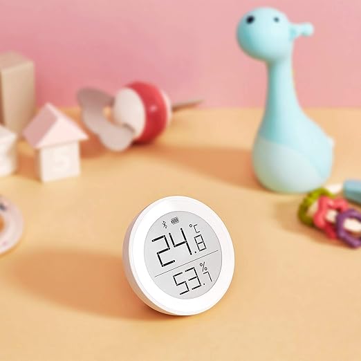Qingping Digital Bluetooth Thermometer Hygrometer, Accurate Temperature Humidity Monitor, Indoor Smart Temperature Sensor and Humidity Gauge with E Ink Display, 30-Day Free Data Storage for Home