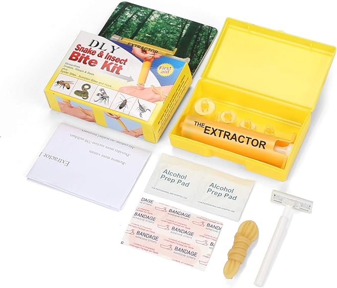 Snake Bite Kit, Bee Sting Kit, Emergency First Aid Supplies, Venom Extractor Suction Pump, Bite and Sting First Aid for Hiking, Backpacking and Camping
