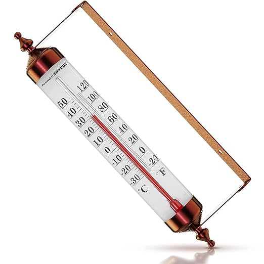 Steel Thermometer Indoor/Outdoor Waterproof Decorative (Adjustable Angle)
