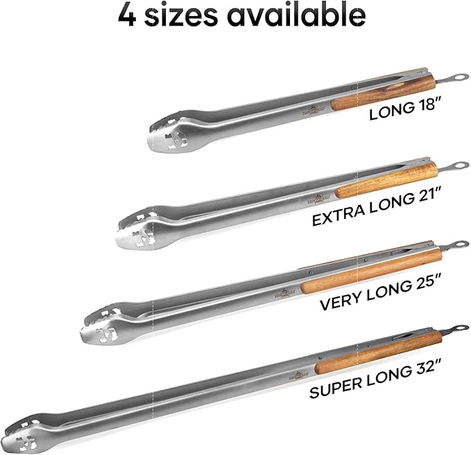 Fire Pit Tongs 32-inch Super Long for Loading Wood,BBQ with Extended Luxurious Acacia Handle for Fire Pits, Fire Rings,Campfires, and Fireplaces, Outdoor or Indoor 