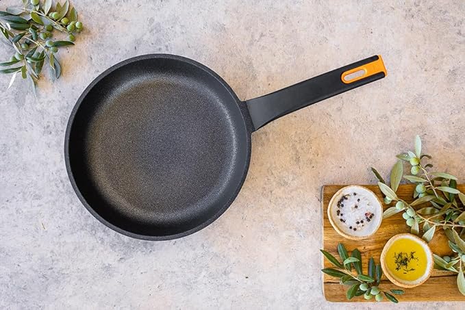 BRA COOKWARE Efficient Pro Frying Pan | 9.5 inches Cast Aluminum Frypan | Profile Plus Non-Stick | All Heat Sources Compatible | PFOA Free | Ergonomic Heat-Resistant Handle | Non Deformable