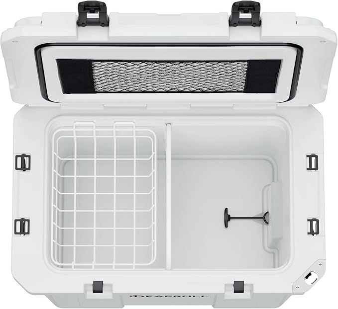 Hard Cooler, Insulated Ice Chest Box Holds Ice for More Days, Portable Cooler with Handle, Cup Holders, Double Latches for Camping Drink, Beach, Picnic, Fishing, Boat, Barbecue