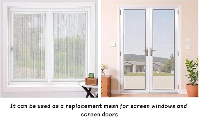 304 Stainless Steel Mesh Screen 47"X236"(120X600cm), 1.5mm Hole Metal Net Sheet, Non-Corrosive and Non-Rusting Net Screen for Window, Door 1 Roll, Easy to Cut and Install (22 Mesh)