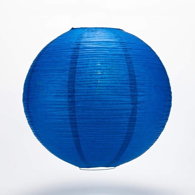 Quasimoon PaperLanternStore.com 12 Inch Navy Blue Fine Line Premium Even Ribbing Paper Lantern, Extra Sturdy
