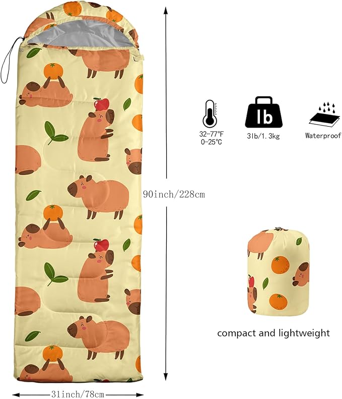 QOOMO Camping Sleeping Bags,3 Season Warm & Cool Weather,Lightweight,Waterproof Sleeping Bags for Adults & Kids,Traveling,and Outdoors,Camping Gear Equipment