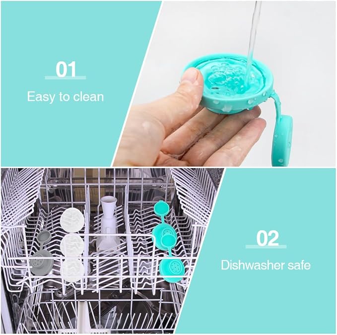 Sophico Small Salt and Pepper Shakers Set with Moisture Proof Sinlicone Lids, 4.5oz Mini Spice Shaker to go for Camping Travel Picnic Lunch Boxes (Mint & Grey, Medium & Large)