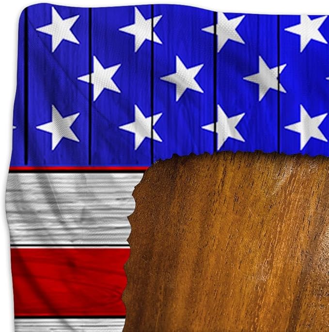 JAWO American Flag Picnic Table Cover with Bench Covers Vintage Camping RV Essentials Waterproof Windproof Fitted Outdoor Tablecloth with Elastic Rectangle Table Cloth Camping Accessories, 30x72in