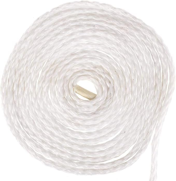 Hollow Braid Polypropylene Rope (5/16 Inch, 50 Feet, White) - Barrier Rope - Trail Marking, Crowd Control, Golf Courses