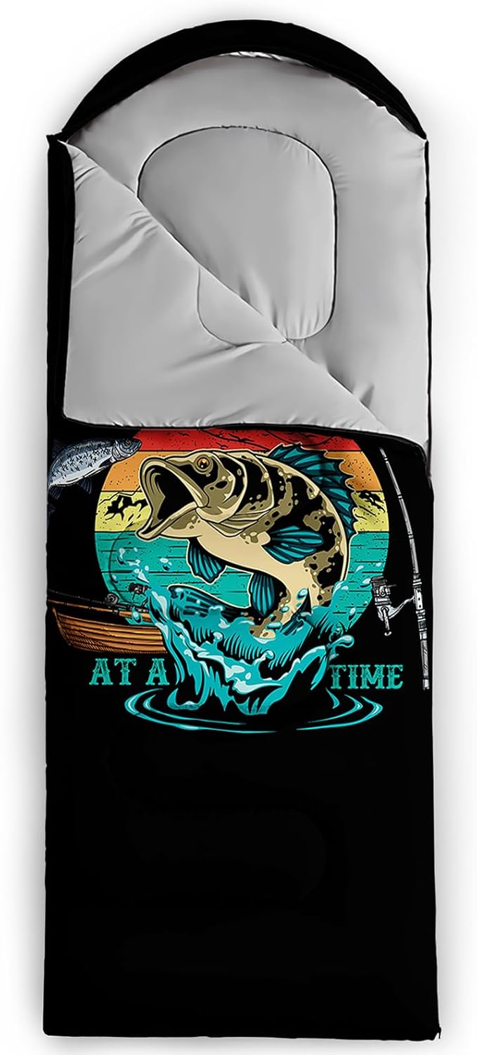 Sleeping Bags for Adults and Kids,3D Printing Camping Sleeping Bag for Girls Boys Lightweight Waterproof Cold/Warm 3-Season,Outdoor Travel with Compression Bags