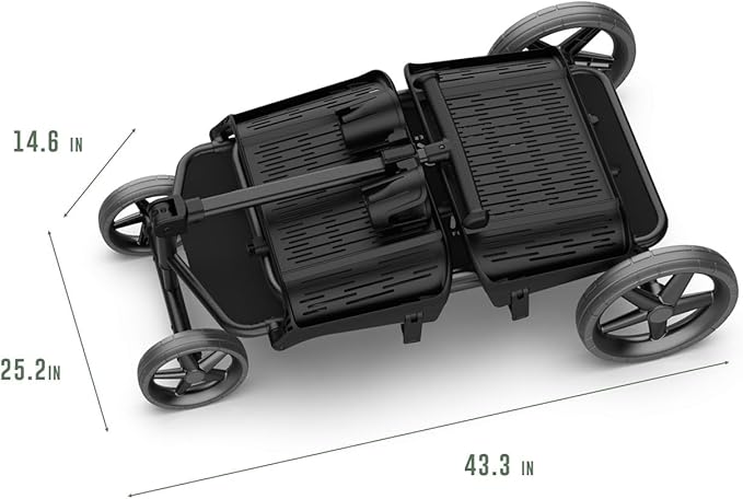 400lbs Large Capacity Collapsible Wagon Cart,Folding Utility Heavy Duty,All Terrain Big Wheels for Garden Camping Sports Outdoor Shopping, Black