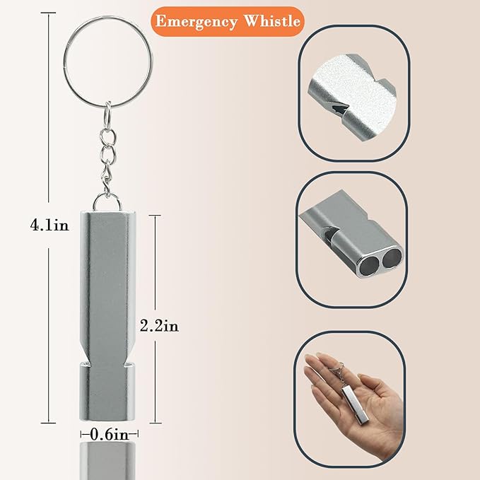 Loud Bear Bell with Silencer | Hiking Accessories | Emergency Whistle & Copper Bell for Hiking, Backpacking, Survival, Biking, Fishing, Climbing, Camping