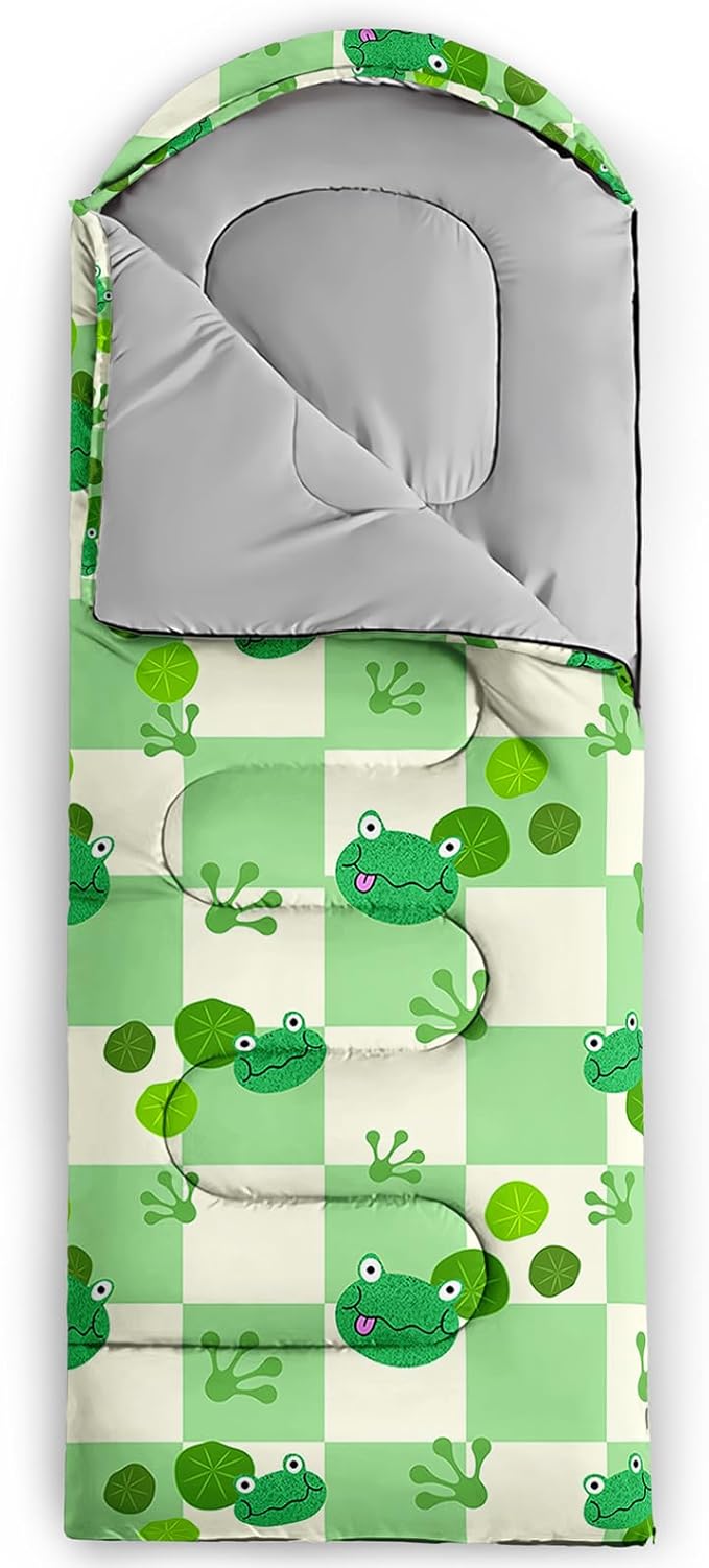 AILONEN Pink Lovely Rabbit Sleeping Bag for Girls Kids Adults,Warm and Cool Weather,Lightweight,Waterproof Backpacking,Cartoon Flowers Printed Bunny Sleeping Bag for Camping