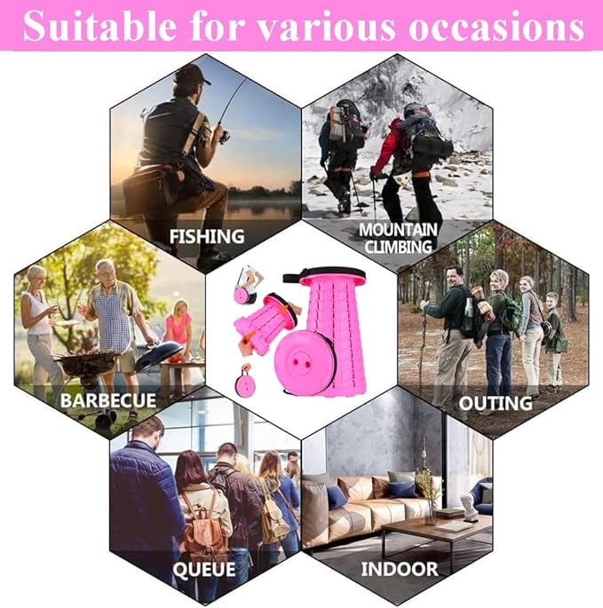 Fishboy Upgraded Collapsible Stool, 400lbs Max Weight, Lightweight But Sturdy, Portable Retractable Folding Telescoping Foldable Camping Stool for Adults Outdoor Fishing Hiking Gardening Travel BBQ