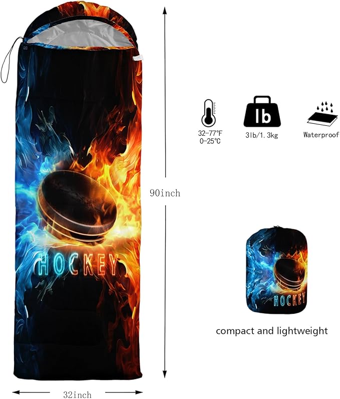 HOSIMA Dear Hunting Pattern Cold Weather Sleeping Bags for Adults,Black Light Weight Sleeping Bags for Kids Adults,WaterProof Sleeping Bags for Outdoors Hiking.