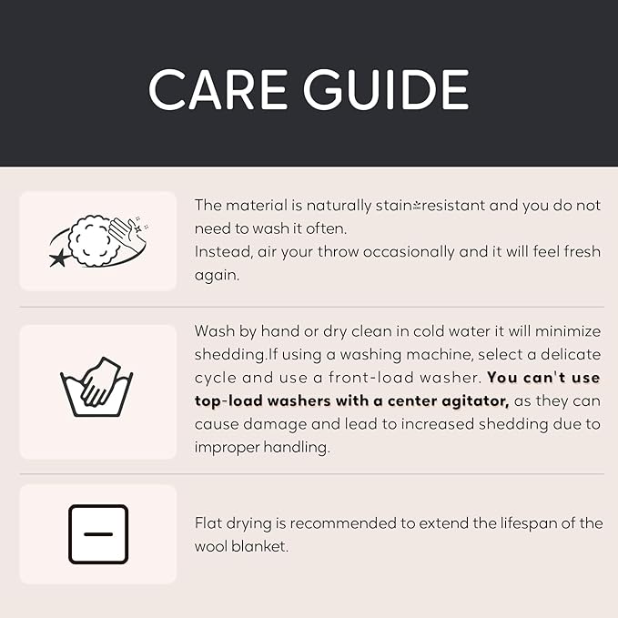 100% Wool Blanket, 48" x 62", Warm, Thick, Washable, Military Wool Blanket, Great for Camping, Outdoors, Sporting Events, Survival Kits, Dark Camel