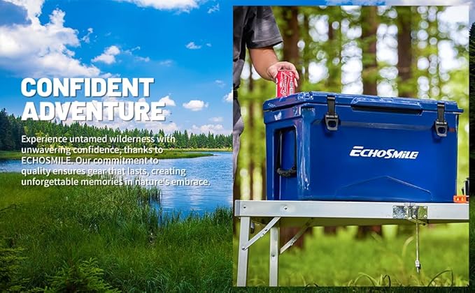 EchoSmile 25/30/35/40/60/75 Quart Rotomolded Cooler, Built to Stand up to The Rigors of The Journey