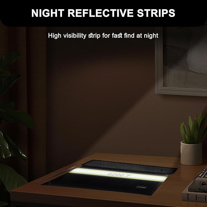 6200℉ Insulated Fire Proof Money Bag for Cash with Lock,Fireproof Waterproof Document Pouches with Double-Sided Reflective Strip,Money Envelopes for Cash,Valuables,Jewelry