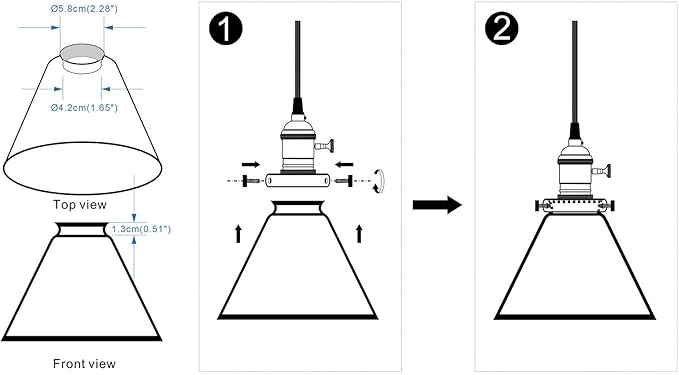 Permo Lighting Fixture Replacement Funnel Flared White Glass Shade