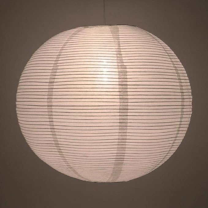 PaperLanternStore.com 12 Inch White Fine Line Premium Even Ribbing Paper Lantern Extra Sturdy