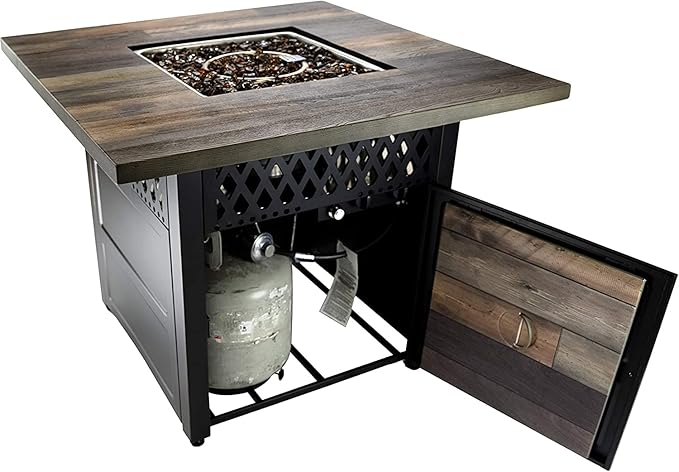 DualHeat by Endless Summer, The Harris, 38" Square Propane Gas Outdoor Fire Pit/Patio Heater