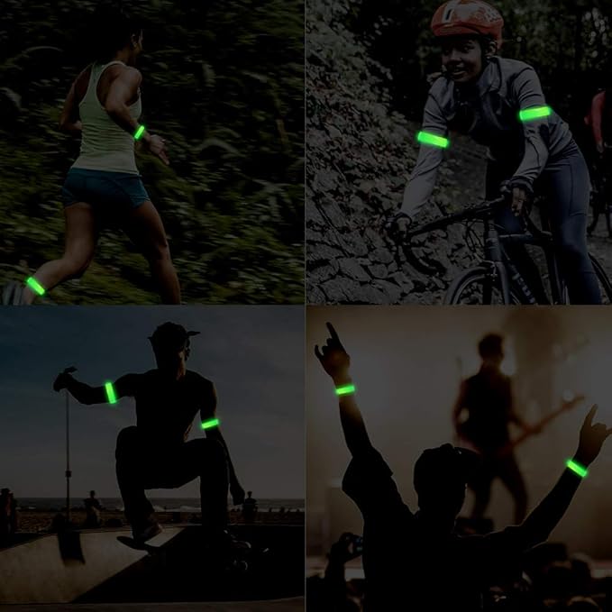 Rechargeable LED Armband for Running(2 Pack), Light Up LED Armband, High Visibility Reflective Running Gear for Night Safety, Running Lights for Running Walking Cycling