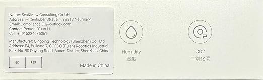 Qingping CO2 Monitor Thermometer Hygrometer, Remote Monitoring via Qingping IoT, Temperature and Humidity Monitor for Different Scenarios, Fast Alert Notification, Rechargeable Battrey