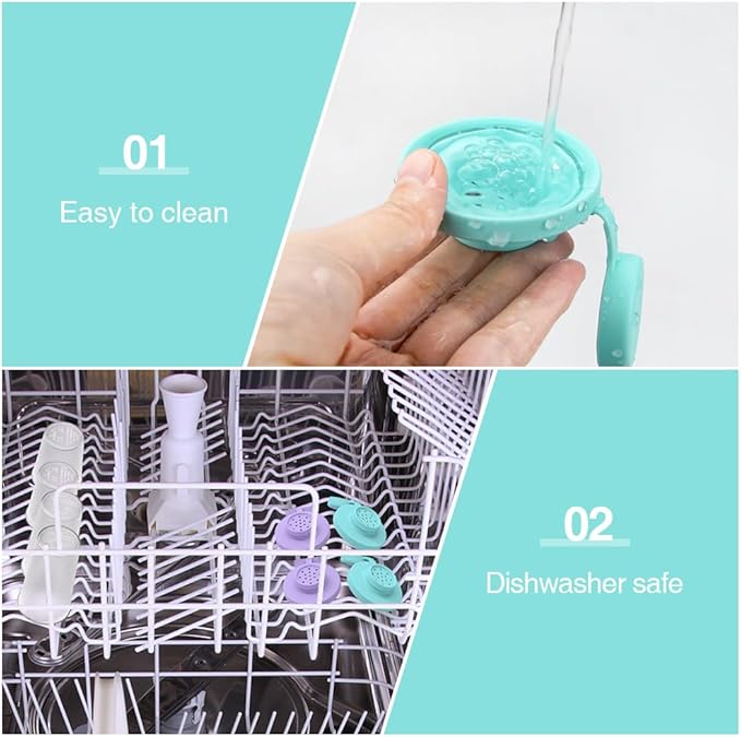 Sophico Small Salt and Pepper Shakers Set with Moisture Proof Sinlicone Lids, 4.5oz Mini Spice Shaker to go for Camping Travel Picnic Lunch Boxes (purple & blue, Small & Medium)