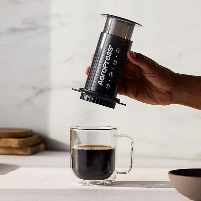 AeroPress Original Coffee Press – 3 In 1 Brew Method Combines French Press, Espresso, Full Bodied Coffee Without Grit or Bitterness, Small Portable Coffee Maker for Camping & Travel