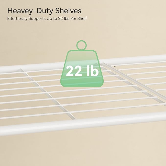 Shoe Rack for Closet, Metal Shoe Organizer, 10 Tier Garage Shoe Rack Max Holds 50 Pairs,Shoe Storage Shelf,Entryway,White