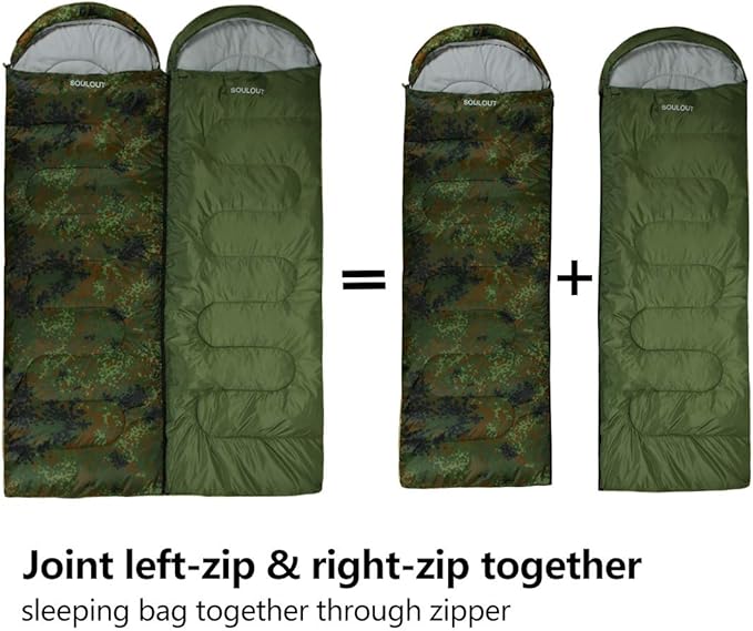 Sleeping Bag,3-4 Seasons Warm Cold Weather Lightweight, Portable, Waterproof Compression Sack Adults & Kids - Indoor & Outdoor Activities: Traveling, Camping, Backpacking, Hiking