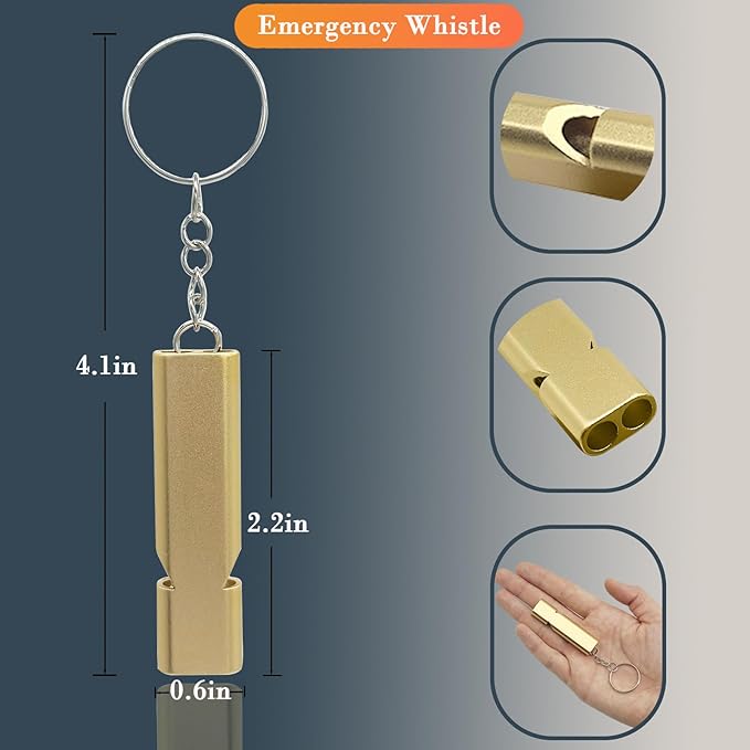 Loud Bear Bell with Silencer | Hiking Accessories | Emergency Whistle & Copper Bell for Hiking, Backpacking, Survival, Biking, Fishing, Climbing, Camping