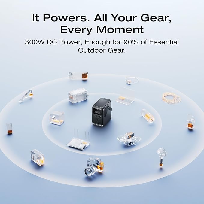 EF ECOFLOW Trail 300 DC Portable Power Station with 30W USB C Charger, 288Wh LiFePO4 Power Bank, Solar Generator, for Camping, Travel, and Emergency Power