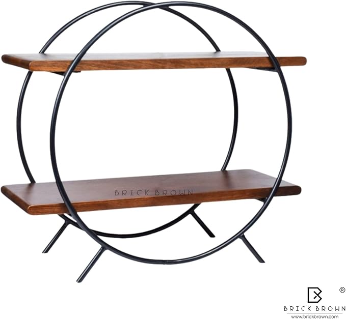 Premium Circular Kitchen Organizer Rack/Kitchen Storage Rack/Spice Rack/Wooden Organizer in Mahogany Finish (Self Assembly) (15X16X7 INCH)