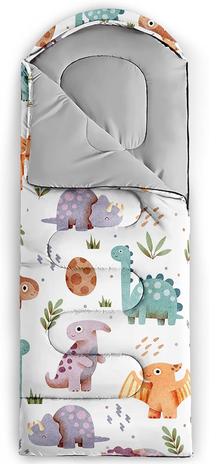 AILONEN Blue Glowing Basketball Sleeping Bag for Kids Boys,Warm and Cool Weather,Lightweight,Waterproof Backpacking,City Theme Ball Sports Sleeping Bag for Camping