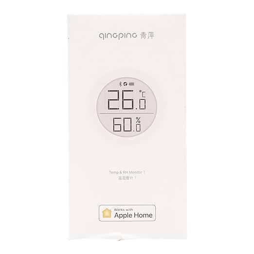 Qingping Thermometer Hygrometer Sensor Works with HomeKit (Only Works with iOS), Wireless Indoor Temperature and Humidity Monitor with E Ink Display for Home, via Thread or Bluetooth